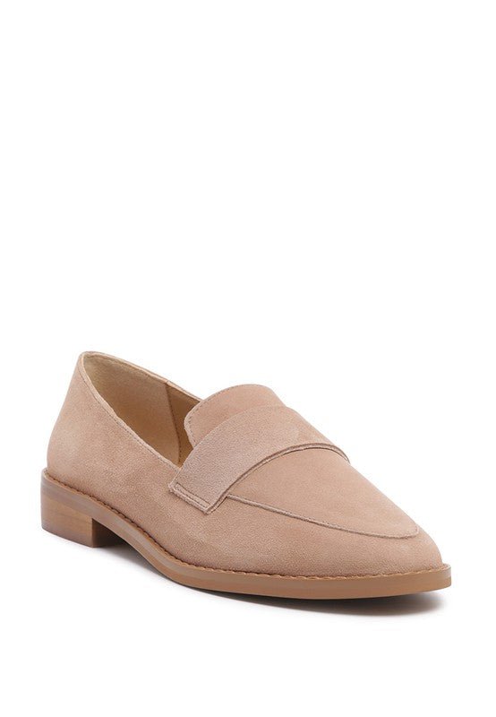 Zofia Suede Penny Loafers - Drakoi Marketplace